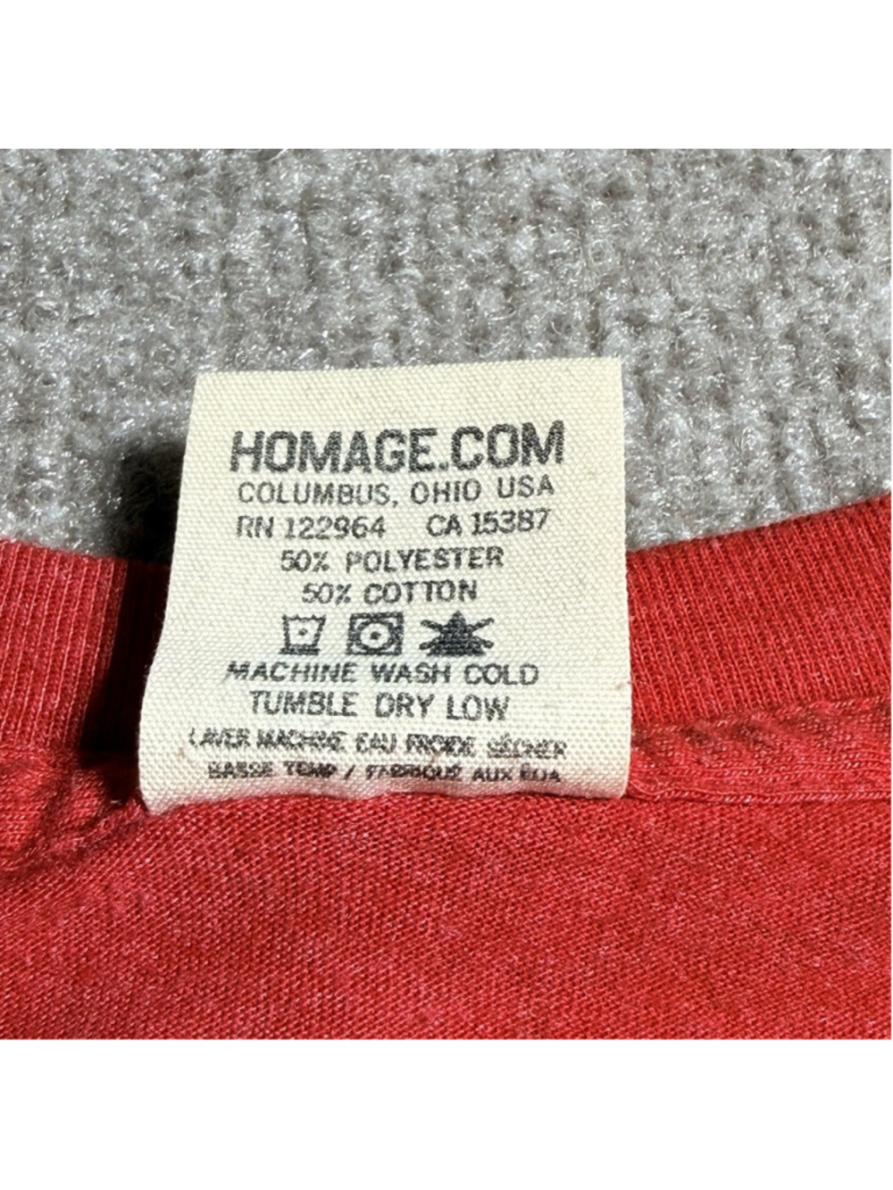 Homage Ohio State Buckeyes Shirt Mens XL Red Short Sleeve Soft Tri-Blend T-Shirt - Picture 4 of 8